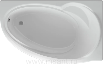 Акриловая ванна Aquatek Бетта 170x97 R с каркасом, сливом-переливом, без фронтального экрана
