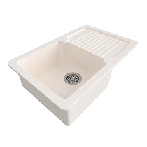 Мойкa MIXLINE ML-GMS24 СТАНДАРТ с крылом , белый (331), 765*490*200мм