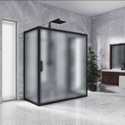 Душевой уголок Kubele DE019R2U-MAT-BLMT 120х100 см, профиль матовый черный