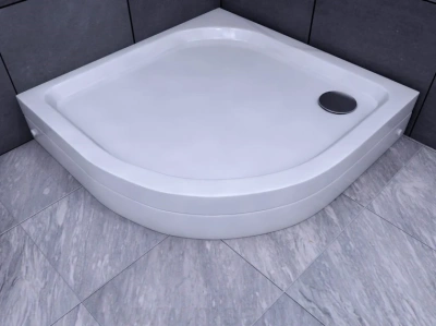 Душевой поддон акриловый AQUATEK 80*80*15 1/4 R50 с ножками с фронтальным экраном, без сифона с уп. 