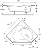 Акриловая ванна Jacob Delafon Bain-Douche E6219-00 135х135 R