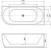Акриловая ванна Aquanet Family Elegant B 180x80 3806N Matt Finish (панель Black matte)