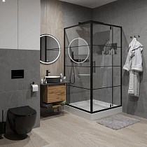 Душевой уголок Niagara Nova NG-0280-08 BLACK 80x80, квадратный, черный