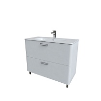 Тумба напольная с умывальником, белая, 100 см, Brick, IDDIS, BRI10WFi95K