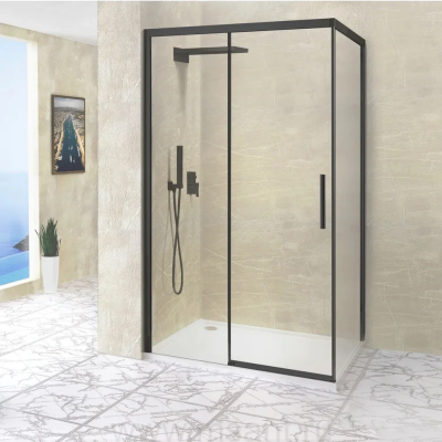 Душевой уголок RGW Leipzig LE-41 200x100x195 профиль черный, стекло прозрачное