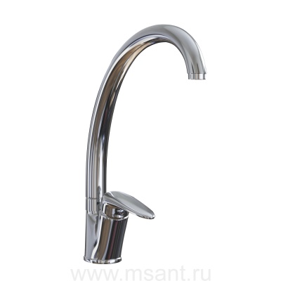 Смеситель для кухни 40k MIXLINE ML08-032 высокий излив б/отв боковая п/гайку (без подводки)