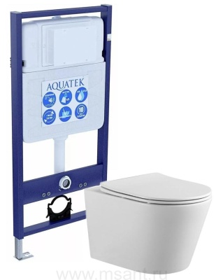 Set AQUATEK ВЕГА (рама AQUATEK Standard INS-0000012+звукоизоляционная прокладка+унитаз ВЕГА AQ1905-00+тонкое сиденье микролифт