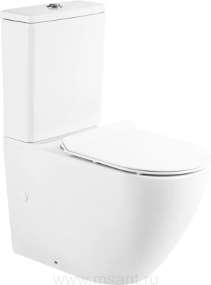 Унитаз-компакт BelBagno Sfera-r BB2141CPR крышка BB902SC, безободковый, с микролифтом