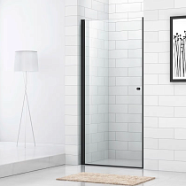 Душевая дверь в нишу Cezares ECO-O-B-1-80-C-NERO профиль черный, стекло прозрачное