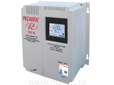 Однофазный цифровой настенный стабилизатор серии LUX РЕСАНТА ACH-3000Н/1-Ц