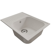 Мойкa MIXLINE ML-GM18 с крылом, ультра-белая (341), 640*490*190мм