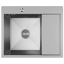 Мойка настол.монтаж 60х50 (3,0) лев. вып 3 1/2 MIXLINE PRO 20см с сифоном (сатин)