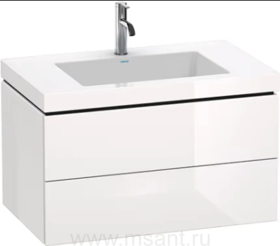 Тумба с раковиной Duravit L-Cube 80, подвесная, глянцевая белая