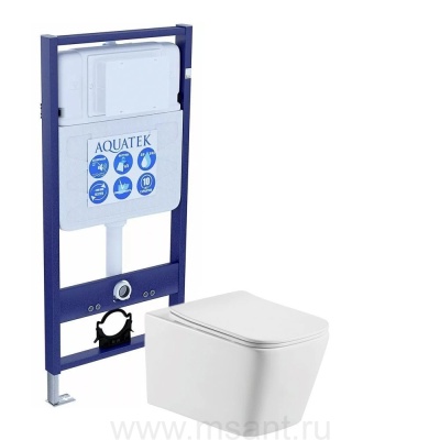 Комплект унитаз с инсталляцией SET AQUATEK ЛИБРА унитаз ЛИБРА New AQ0530N-00 с тонким сиденьем микролифт
