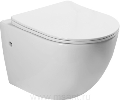 Унитаз подвесной SantiLine SL-5018 безободковый, с микролифтом