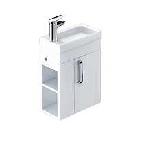 Тумба с умывальником для ванной комнаты, подвесная, белая, 40 см, Torr, IDDIS, TOR40W1i95K