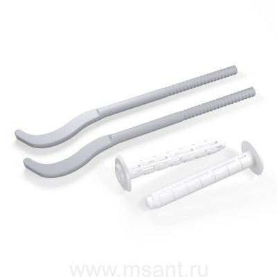 Комплект плоских кронштейнов с дюбелями 7,2х170мм, серебристые