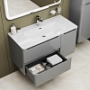 Тумба с умывальником, подвесная, 100 см, светло-серый, Edifice, IDDIS, EDI10L0i95K подходит умыв. 0101000i28