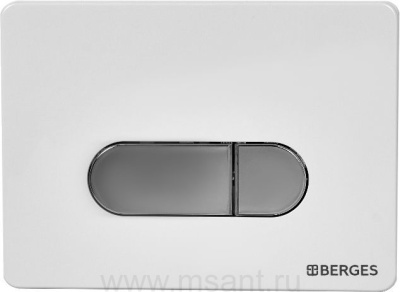 Кнопка смыва Berges Novum D7 белая, глянец