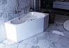 Акриловая ванна Акватек Медея 170x95 R, с каркасом, фронтальным экраном, сливом-переливом