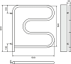 Полотенцесушитель электрический Terminus F-образный 500x500 поворотный