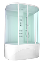 Душевая кабина DOMANI-SPA Neat Slim high 1500*810*2190 белая стеклянная задняя панель сатин матированное стекло с электрикой