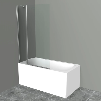 Шторка на ванну BelBagno Uno V-11-80/150-C-Cr стекло прозрачное