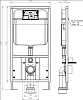 Система инсталляции для унитазов SantiLine SL-04 с кнопкой смыва