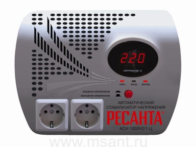 Однофазный цифровой настенный стабилизатор серии LUX РЕСАНТА ACH-1000Н2/1-Ц