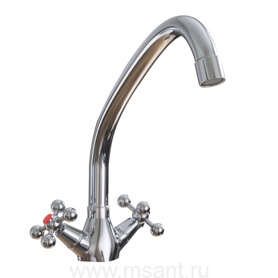 Смеситель для кухни 1/2 кер. MIXLINE ML07-032 высокий излив п/гайку (без подводки)