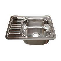 Мойка врез 58х48 (0,8) прав вып 3 1/2 MIXLINE 18см с сифоном