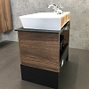 Тумба Comforty Штутгарт 60, подвесная, дуб тёмно-коричневый c раковиной Comforty 9055RA-50