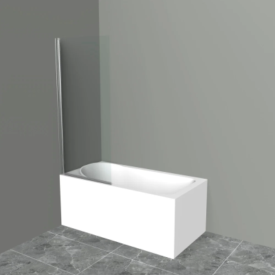 Шторка на ванну BelBagno Uno V-1-85/150-C-Cr стекло прозрачное