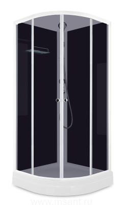 Душевая кабина DOMANI-SPA Delight 99 низкий поддон черная стеклянная задняя панель тонированное стекло без электрики 900*900*2180