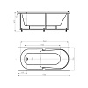 Акриловая ванна Акватек Лея 170x75, с каркасом, сливом-переливом, без фронтального экрана