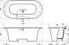 Ванна из искусственного камня Эстет Лион 175x80