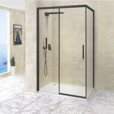 Душевой уголок RGW Leipzig LE-41 150x80x195 профиль черный, стекло прозрачное