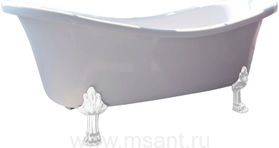 Ванна из искусственного камня Фэма Габриэлла 2 190x80 белая, белые ножки