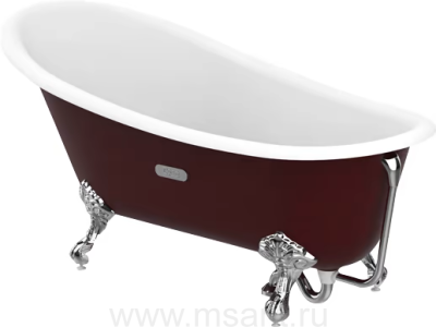 Чугунная ванна Roca Carmen anti-slip 234250003 160х80см + ножки, бургундия