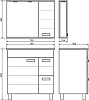 Мебель для ванной Comforty Модена М 75, напольная, белая матовая с раковиной Quadro 75