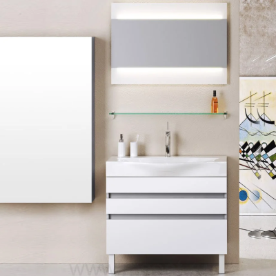 Мебель для ванной Aqwella 5 stars Бергамо 80 напольная, белая