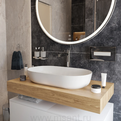 Столешница с раковиной Duravit 100, дуб французский, без отверстий, с раковиной Luv, 60, белая