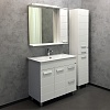 Тумба Comforty Модена М 90, напольная, белая матовая с раковиной Quadro 90