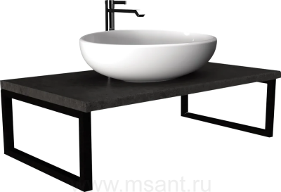 Столешница с раковиной 1MarKa Grunge Loft 80 бетон темно-серый