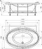Акриловая ванна Radomir Лагуна 185x120 с опорной рамой
