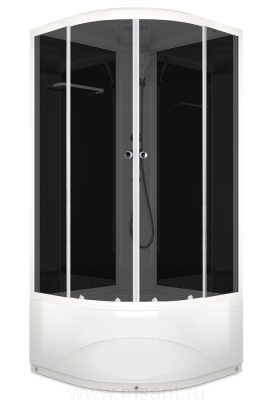 Душевая кабина DOMANI-SPA Delight Slim 99 high высокий поддон черная стеклянная задняя панель тонированное стекло без электрики 900*900*2180