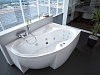Акриловая ванна Акватек Вега 170x105 R, с каркасом, фронтальным экраном, сливом-переливом