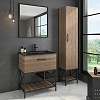 Тумба Comforty Бредфорд 75 дуб темный с раковиной Comforty 75E черная матовая