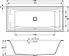 Акриловая ванна Riho Still Square 180x80 подголовник слева