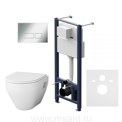 AM.PM Инсталляция с клавишей Pro SIS47051701738 глянц хром с подв унит Spirit V20 с микролифтом